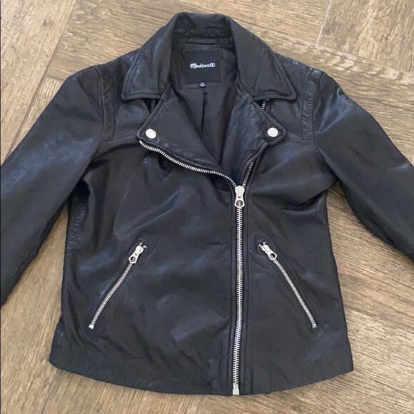 Madewell washed leather Moto jacket - Picture 6 of 8